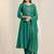 women ethnic motifs embroidered a-line kurta with trousers & dupatta
