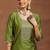 ethnic motifs yoke design sequinned straight kurta with trousers & dupatta