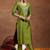 ethnic motifs yoke design sequinned straight kurta with trousers & dupatta