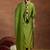 ethnic motifs yoke design sequinned straight kurta with trousers & dupatta