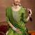 ethnic motifs yoke design sequinned straight kurta with trousers & dupatta