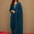 libas blue yoke design tissue straight suit set