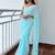 Blue floral embellished sequinned  georgette saree