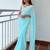 Blue blue ethnic motifs embroidered sequinned  georgette saree