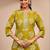 women floral printed regular thread work kurta with trousers & with dupatta