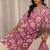 libas pink floral printed straight suit set