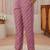 libas pink floral printed straight suit set