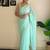 Blue floral sequinned  georgette saree