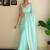 Blue floral sequinned  georgette saree