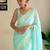 Blue floral sequinned  georgette saree