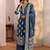 women ethnic motifs printed regular thread work kurta with palazzos & with dupatta