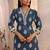 women ethnic motifs printed regular thread work kurta with palazzos & with dupatta