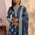 women ethnic motifs printed regular thread work kurta with palazzos & with dupatta