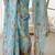 Blue floral printed sequinned saree