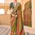 Olive woven design jaali silk blend saree