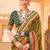 Olive woven design jaali silk blend saree