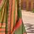 Olive woven design jaali silk blend saree
