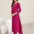 ethnic motifs yoke design straight sequinned kurta with trousers & dupatta