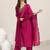ethnic motifs yoke design straight sequinned kurta with trousers & dupatta