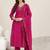 ethnic motifs yoke design straight sequinned kurta with trousers & dupatta