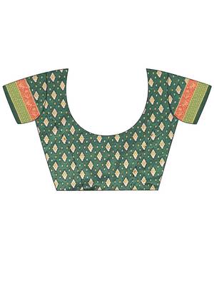 Olive woven design jaali silk blend saree 5