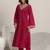 ethnic motifs embroidered v-neck straight kurta with trousers & dupatta