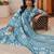 libas blue floral printed straight suit set