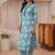 libas blue floral printed straight suit set