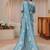 libas blue floral printed straight suit set