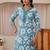 libas blue floral printed straight suit set