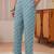 libas blue floral printed straight suit set