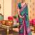 Teal silk blend sungudi saree