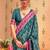 Teal silk blend sungudi saree