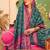 Teal silk blend sungudi saree