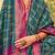 Teal silk blend sungudi saree