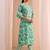 women floral printed regular thread work kurta with trousers & with dupatta