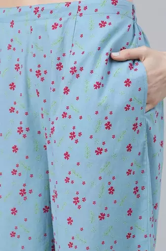 women floral printed regular kurta with palazzos & with dupatta