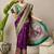 Purple ethnic motifs embroidered silk blend banarasi saree