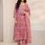 women ethnic motifs printed regular thread work kurta with trousers & with dupatta