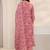 women ethnic motifs printed regular thread work kurta with trousers & with dupatta