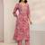 women ethnic motifs printed regular thread work kurta with trousers & with dupatta