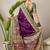 Purple ethnic motifs embroidered silk blend banarasi saree