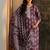 burgundy floral printed cotton blend straight suit set