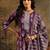 burgundy floral printed cotton blend straight suit set