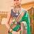 Teal woven design jaali silk blend banarasi saree