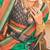Teal woven design jaali silk blend banarasi saree