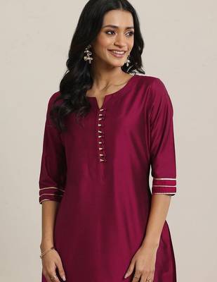 women round neck regular straight kurta with trousers & dupatta 2
