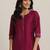 women round neck regular straight kurta with trousers & dupatta
