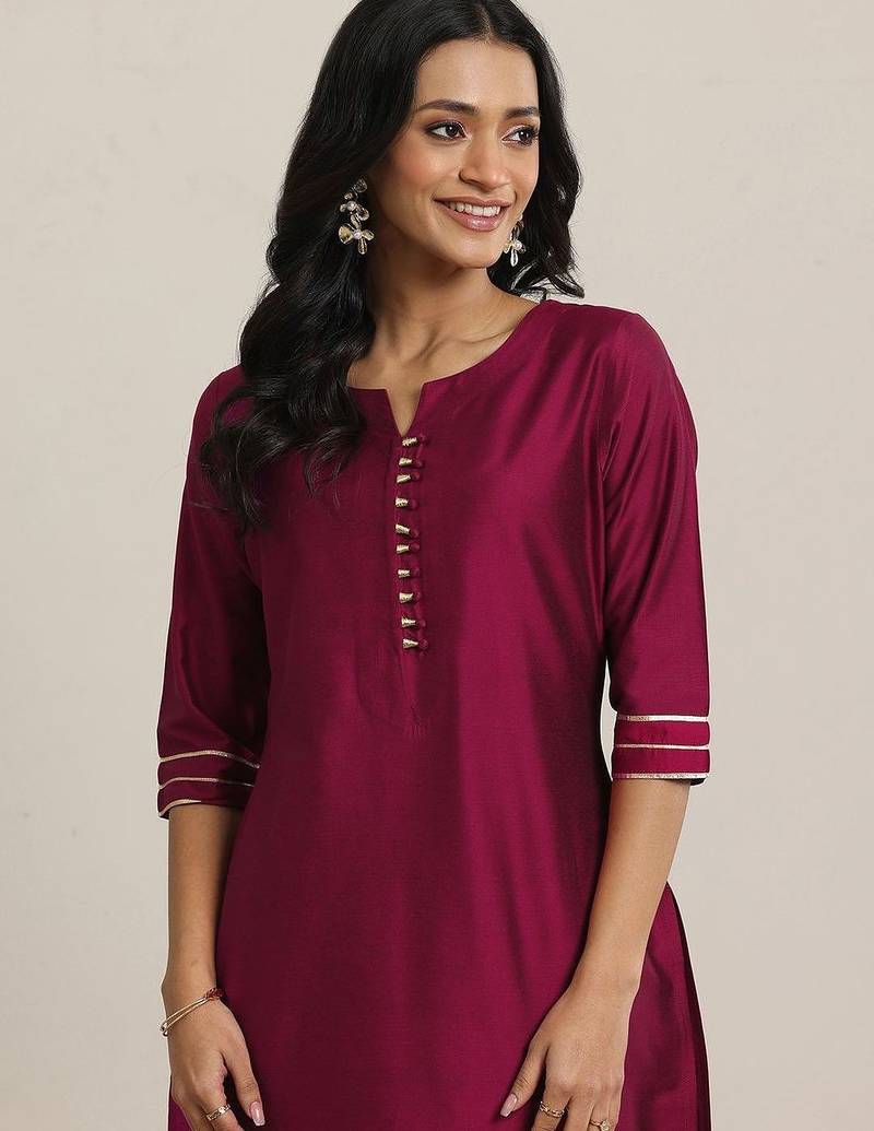 women round neck regular straight kurta with trousers & dupatta