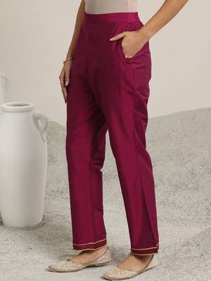 women round neck regular straight kurta with trousers & dupatta 5